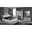 DI Ambra bedroom - black-white with 180x200 cm bed, with 6-doors cabinet