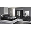 DI Ambra bedroom - black with 180x200 cm bed, with 6-doors cabinet