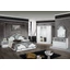 DI Lara bedroom - white-silver with 180x200 cm bed, with 6-doors cabinet