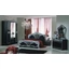 DI Lara bedroom - black-silver with 180x200 cm bed, with 4-doors cabinet