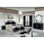 DI Lucy bedroom - black-silver with 160x200 cm bed, with 6-doors cabinet