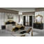 DI Lucy bedroom - black-gold with 160x200 cm bed, with 6-doors cabinet