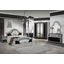 DI Marwa bedroom - black-silver with 180x200 cm bed, with 6-doors cabinet