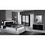 DI Milano bedroom - white-black with 180x200 cm bed, with 6-doors cabinet