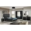 DI Nada bedroom - black with 180x200 cm bed, with 6-doors cabinet