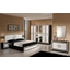 DI Paris bedroom - black-white with 180x200 cm bed, with 6-doors cabinet