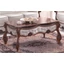 Cristina Coffee table with wooden top, with standard leather