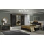 Anette Italian style bedroom set in black-gold colour, with 6-doors wardrobe and 160 cm bed