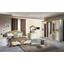 Eva Italian style bedroom set in white-gold colour, with 6-doors wardrobe and 180 cm bed