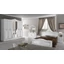Luisa Italian style bedroom set in white-silver colour, with 6-doors wardrobe and 180 cm bed