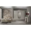 Nora Italian style bedroom set in eggshell colour, with 6-doors wardrobe and 180 cm bed