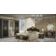 Vilma Italian style bedroom set in black-gold colour, with 6-doors wardrobe and 160 cm bed