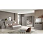LM Star bedroom - grey marble with 160x200 cm bed with bedding container, with 2-sliding doors cabinet