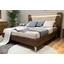 Emozioni Double bedstead with upholstered headboard and wooden sides - 160 cm