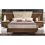 Emozioni Double bedstead with upholstered headboard and wooden sides, with panel - 180 cm