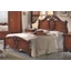 Sovrana Double bedstead with wooden headboard - walnut