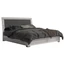 ST Mia Double bedstead with headboard with faux leather insert, with LED-lighting - KS 198x203 cm