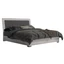 ST Mia Double bedstead with headboard with faux leather insert, with LED-lighting - 180x200 cm